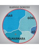 Manisa İli ve İlçeler Haritası Dekoratif Kanvas Tablo 1414