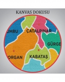 Ordu İli ve İlçeler Haritası Dekoratif Kanvas Tablo 1433