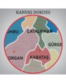 Ordu İli ve İlçeler Haritası Dekoratif Kanvas Tablo 1434