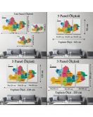 Samsun İli ve İlçeler Haritası Dekoratif Kanvas Tablo 1445