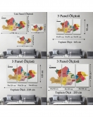 Samsun İli ve İlçeler Haritası Dekoratif Kanvas Tablo 1446