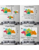 Siirt İli ve İlçeler Haritası Dekoratif Kanvas Tablo 1448