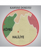 Şanlıurfa İli ve İlçeler Haritası Dekoratif Kanvas Tablo 1458