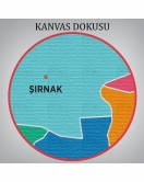 Şırnak İli ve İlçeler Haritası Dekoratif Kanvas Tablo 1460