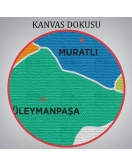 Tekirdağ İli ve İlçeler Haritası Dekoratif Kanvas Tablo 1463