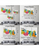 Trabzon İli ve İlçeler Haritası Dekoratif Kanvas Tablo 1469