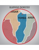 Trabzon İli ve İlçeler Haritası Dekoratif Kanvas Tablo 1470