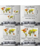 Dünya Haritası Dekoratif Kanvas Tablo Son Derece Detaylı ve Eğitici 1570