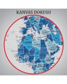 Dünya Haritası Dekoratif Kanvas Tablo Son Derece Detaylı ve Eğitici 1573