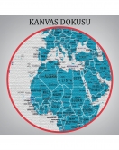 Dünya Haritası Dekoratif Kanvas Tablo Son Derece Detaylı ve Eğitici 1574