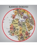 Dünya Haritası Dekoratif Kanvas Tablo Son Derece Detaylı ve Eğitici 1585