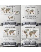 Dünya Haritası Dekoratif Kanvas Tablo Son Derece Detaylı ve Eğitici 1598