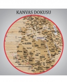 Ahşap Görünümlü Dünya Haritası Ayrıntılı ve Dekoratif Kanvas Tablo 1810