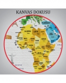 Dünya Haritası Ülke Bayraklı ve Başkentli Kanvas Tablo 1959