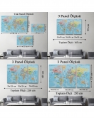 Türkçe Dünya Haritası Kanvas Tablo Son Derece Detaylı ve Dekoratif-2012