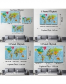 Dünya Haritası Kanvas Tablo Son Derece Detaylı Dekoratif Okyanuslu-2025