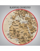 Dünya Haritası Son Derece Ayrıntılı Eğitici Okyanuslu Dekoratif Kanvas Tablo 2545