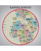 Dünya Haritası Kanvas Tablo Ülke Başkent Detaylı ve Dekoratif 2603