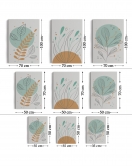 3’lü Tablo Botanik Bitkiler Koleksiyon Dekoratif Duvar Tablo Seti-BC-28