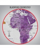 Dünya Haritası Ayrıntılı Eğitici Sembollü Bayraklı Dekoratif Kanvas Tablo 2819