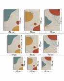 3’lü Tablo Soyut Şekiller Dekoratif Şık ve Modern Duvar Tablo Seti-BE-30