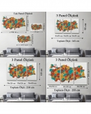 Türkiye Haritası Kanvas Tablo İl ve İlçeli Ayrıntılı Eğitici Dekoratif Tablo 3038