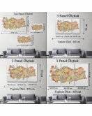 Türkiye Haritası Kanvas Tablo İl ve İlçeli Ayrıntılı Eğitici Dekoratif Tablo 3045