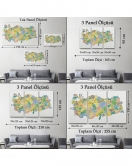 Türkiye Haritası Kanvas Tablo İl ve İlçeli Ayrıntılı Eğitici Dekoratif Tablo 3046