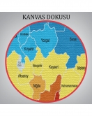 Türkiye Haritası Kanvas Tablo Sınır Komşulu Eğitici Dekoratif Tablo 3082