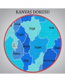 Türkiye Haritası Kanvas Tablo Sınır Komşulu Eğitici Dekoratif Tablo 3086