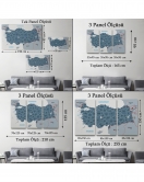 Türkiye Haritası Kanvas Tablo Sınır Komşulu Eğitici ve Öğretici Dekoratif Tablo 3093