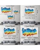 Türkiye Haritası Kanvas Tablo Eğitici ve Öretici Dekoratif Tablo Tablo 3110