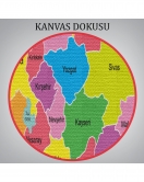 Türkiye Haritası Kanvas Tablo Eğitici ve Öretici Dekoratif Tablo Tablo 3113