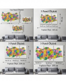 Türkiye Haritası Kanvas Tablo Eğitici ve Öretici Dekoratif Tablo Tablo 3113