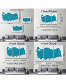 Türkiye Haritası Kanvas Tablo Eğitici ve Öretici Dekoratif Tablo Tablo 3115