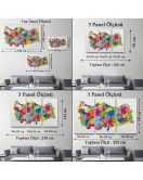 Türkiye Haritası Kanvas Tablo Eğitici ve Öretici Dekoratif Tablo Tablo 3117
