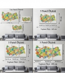 Türkiye Haritası Kanvas Tablo Eğitici ve Öretici Dekoratif Tablo Tablo 3118
