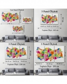 Türkiye Haritası Kanvas Tablo Eğitici ve Öretici Dekoratif Tablo Tablo 3120