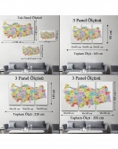 Türkiye Haritası Kanvas Tablo Eğitici ve Öretici Dekoratif Tablo Tablo 3123