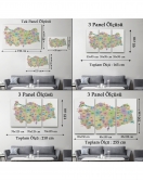 Türkiye Haritası Kanvas Tablo Eğitici ve Öretici Dekoratif Tablo Tablo 3128