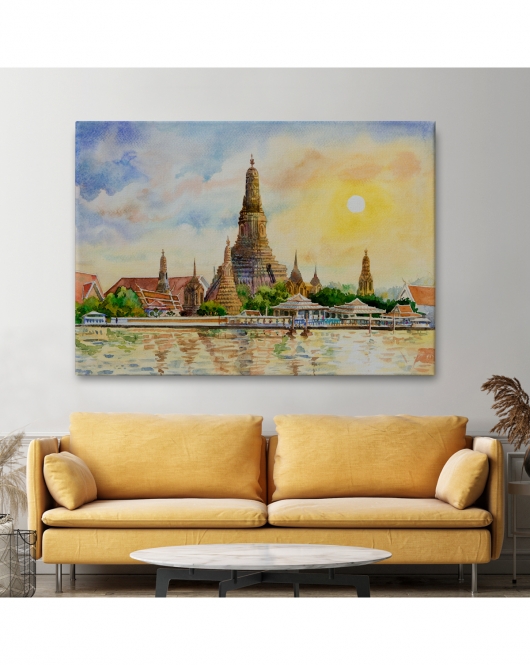 Wat Arun Tapınağı Tayland Bangkok Dekoratif Kanvas Tablo-3622