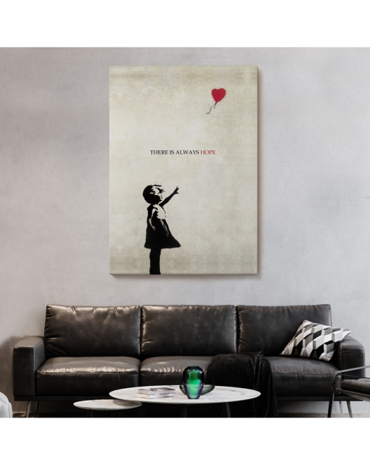 Banksy Kırmızı Balonlu Kız Dekoratif Modern Kanvas Tablo-4962