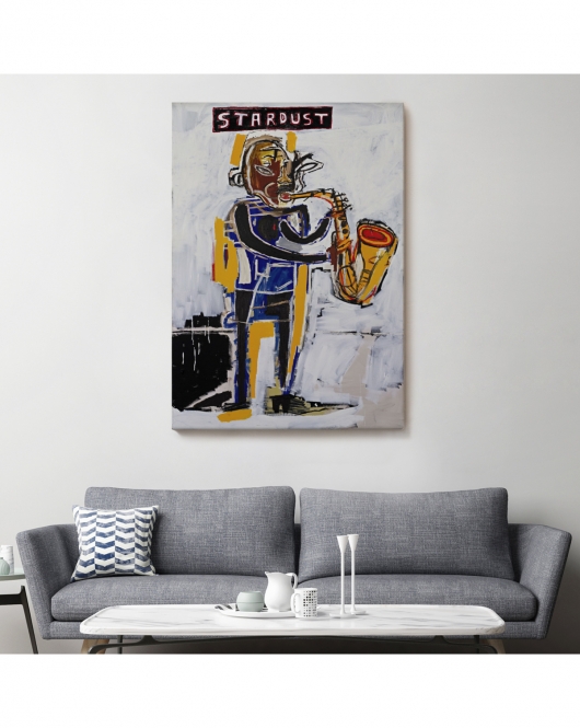 Jean Michel Basquiat Stardust Saksafon Kanvas Tablo, Sokak sanatı, Pop Art-4963