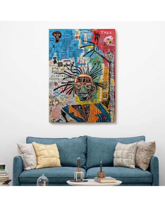 Jean Michel Basquiat Jazz King Kanvas Tablo, Jazz King Canvas Tablo-4964