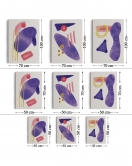Suluboya Tarzı Soyut Modern 3 lü Tablo Seti, Kanvas Duvar Tablosu-AE-5