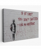 Banksy, İlk Başta Başarılı Olamazsanız, Hava Saldırısı Yapın, Kanvas Tablo-5005