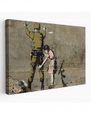 Bansky'nin Askeri Arayan Küçük Kız Eseri Kanvas Tablo-5013