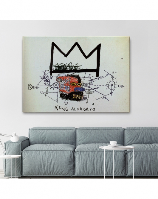 Jean Michel Basquiat'in Kral Alphonso İsimli Eseri Kanvas Tablo-5015