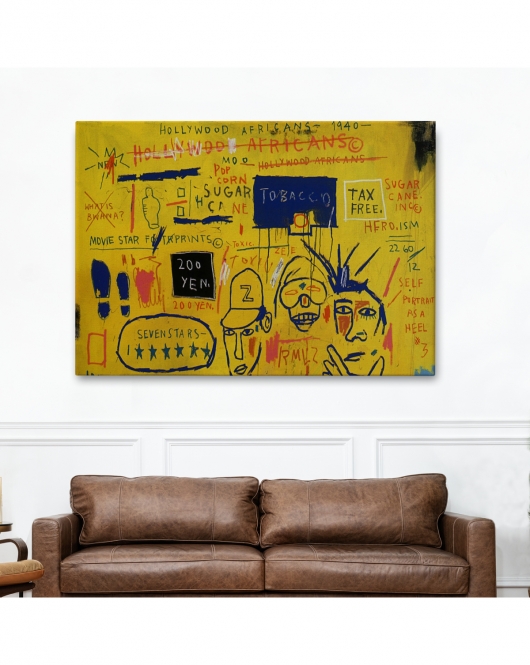 Jean Michel Basquiat, Hollywood Africans 1983 Kanvas Tablo-5058