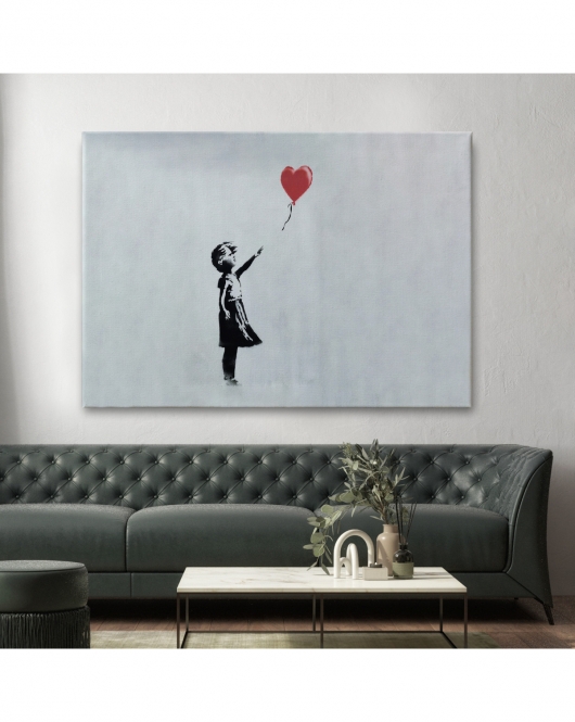 Banksy Kırmızı Balonu Uçup Giden Kız Kanvas Tablosu-5059